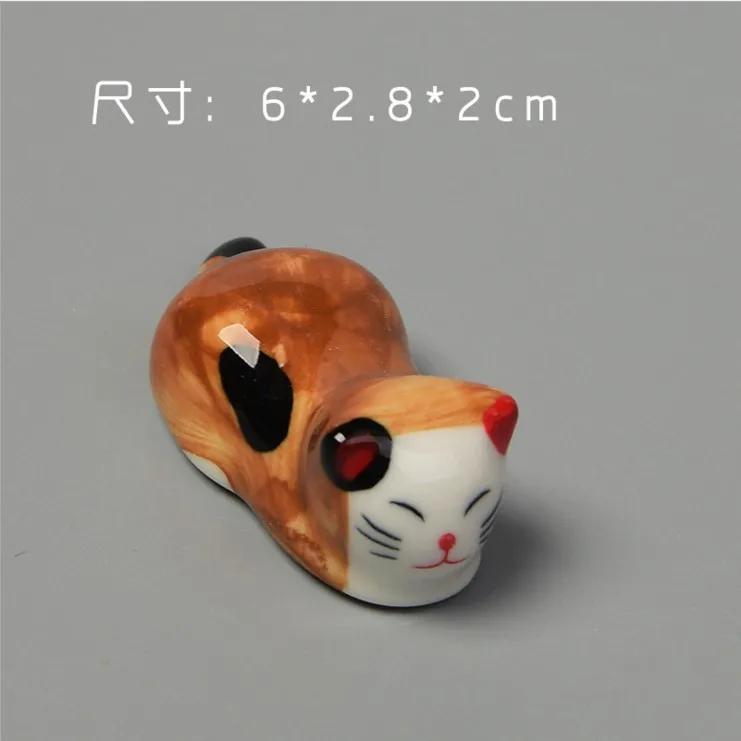 1pc Ceramic Cute Chopstick Holder Tableware Japanese Style Underglaze Restaurant Simple Oval Spoon Bracket Utensil for Kitchen