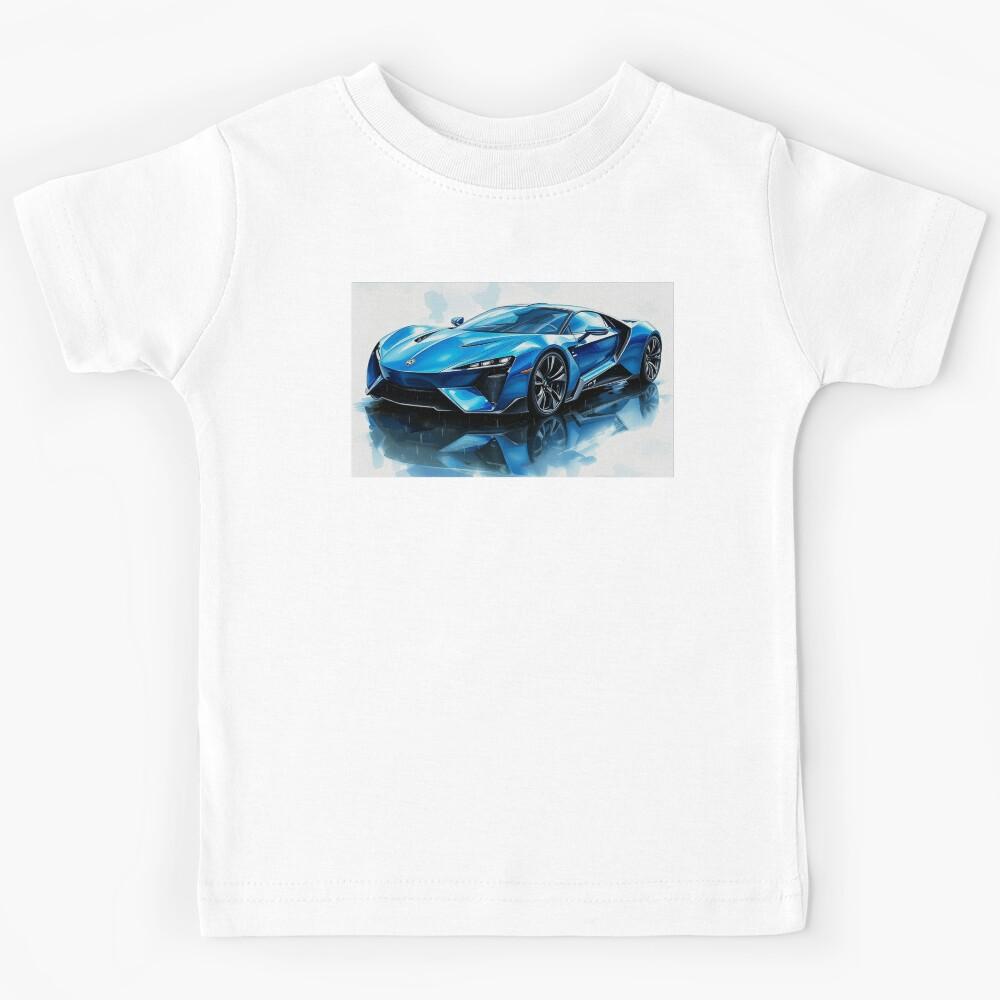 Blue High-Tech Sports Car Kids T-Shirt 170