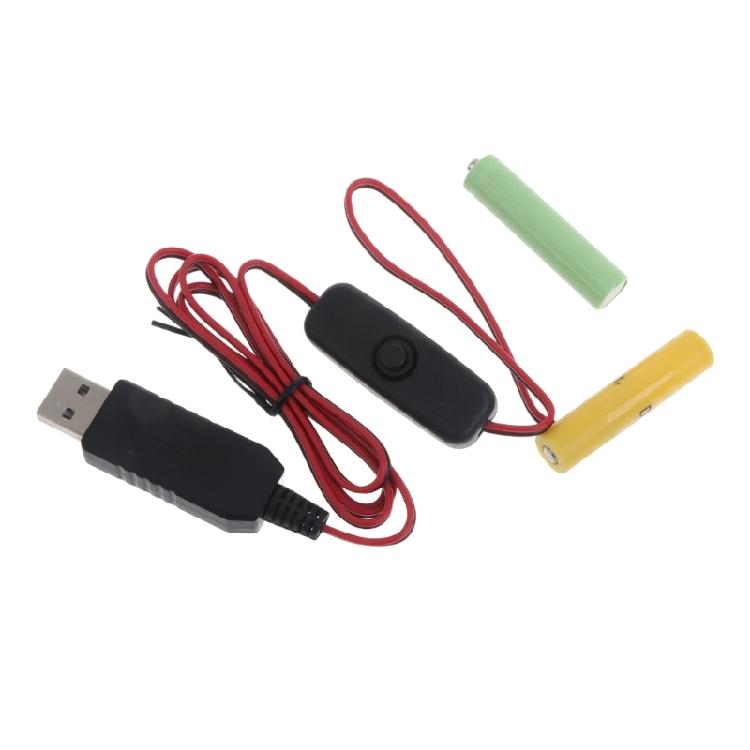 

Type C/USB to 3V LR03/AM4/LR03 Dummy Battery Eliminators Cable Cord with Switches 1