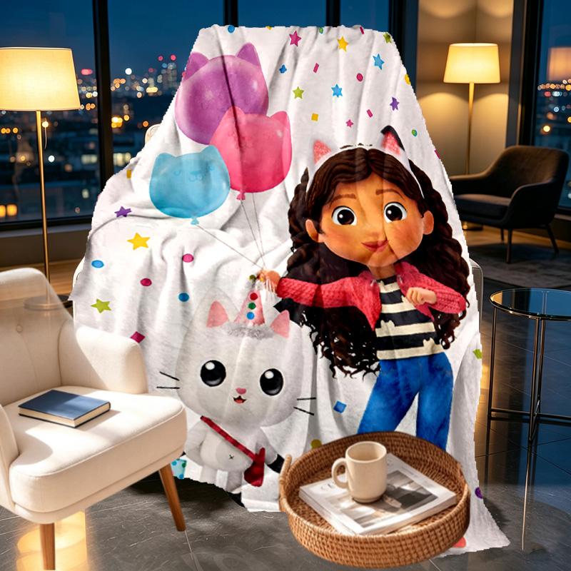 Gabby's Dollhouse Print Blanket - Soft & Comfortable, for Bedroom, Travel, Sofa, Home Decoration - Birthday Christmas Gift for Friend