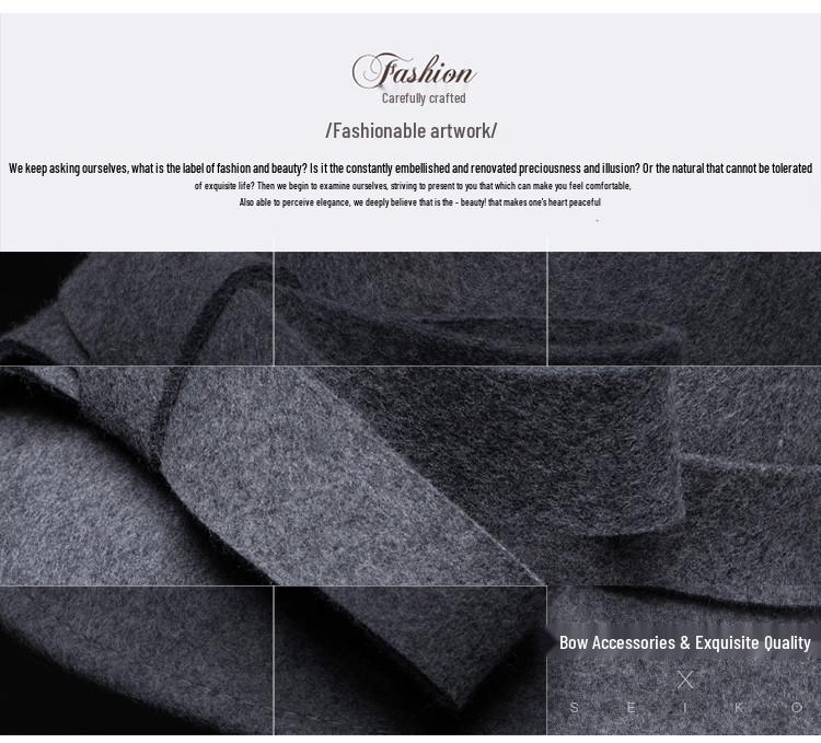 Women's French Wool Felt Bucket Hat with Curled Brim – Warm, Bow-Tied, Autumn/Winter Style