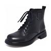 Flat-bottomed Martin Boots Women's Boots  New First-layer Cowhide Lace-up Short Boots Comfortable Warm Cotton Boots Women's Leather Boots