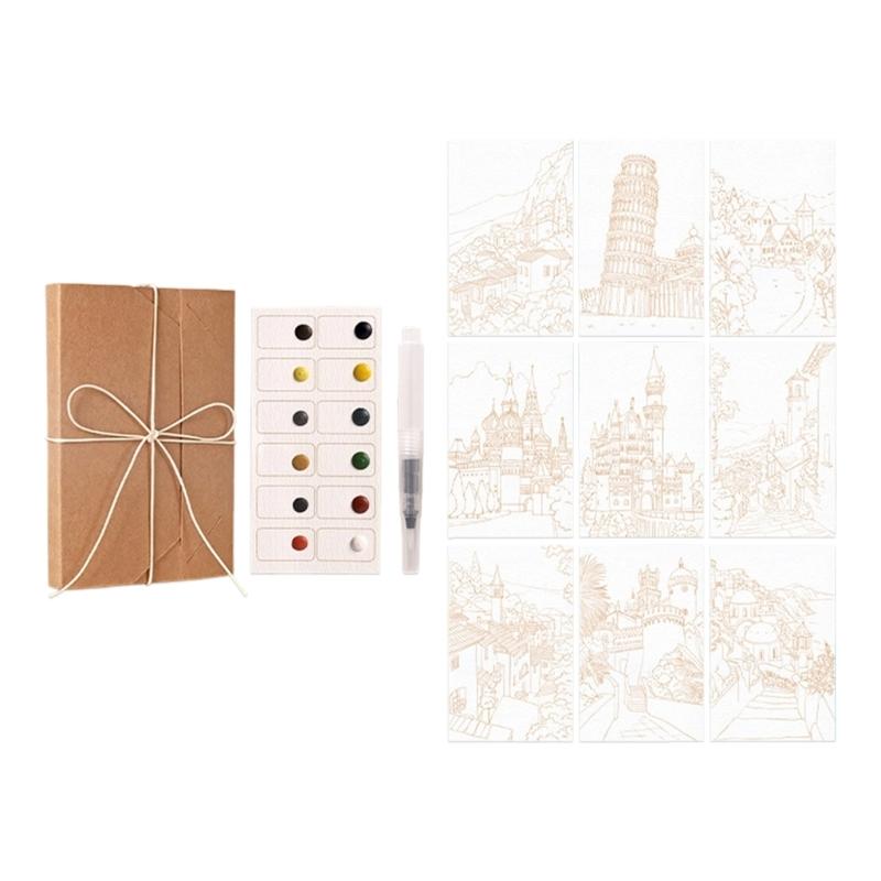 12 Color Watercolor Sketchbook with Accordion Fold Design for Storage and Artistic Creation by Students and Enthusiasts