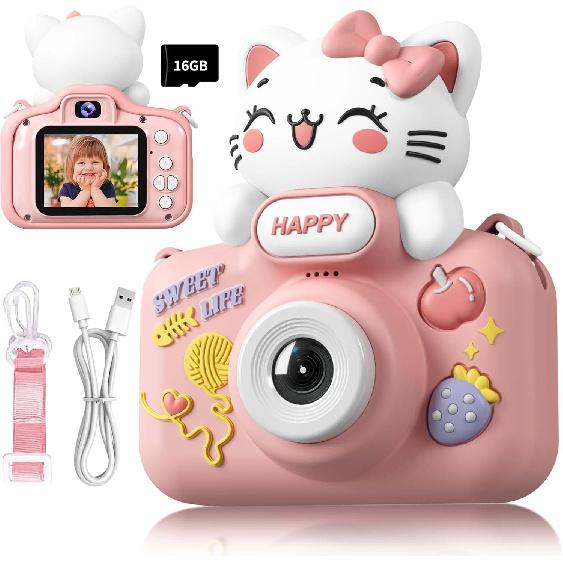 Kids Camera for 3-10 Year Old Boys and Girls, 48MP 1080P Digital Camera for Kids, Children Camera with 16GB MicroSD Card, Christmas Birthday Gifts