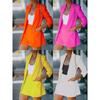 Long Sleeve Suit, Solid Color Shorttsset Long Sleeve Suit Pure Color Shorts Suit
