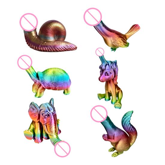 Funny Animal Statue Small Elephant Tortoise Snail Figurine Colorful Resin Sculpture for Outdoor Garden Yard Home Desktop Decor