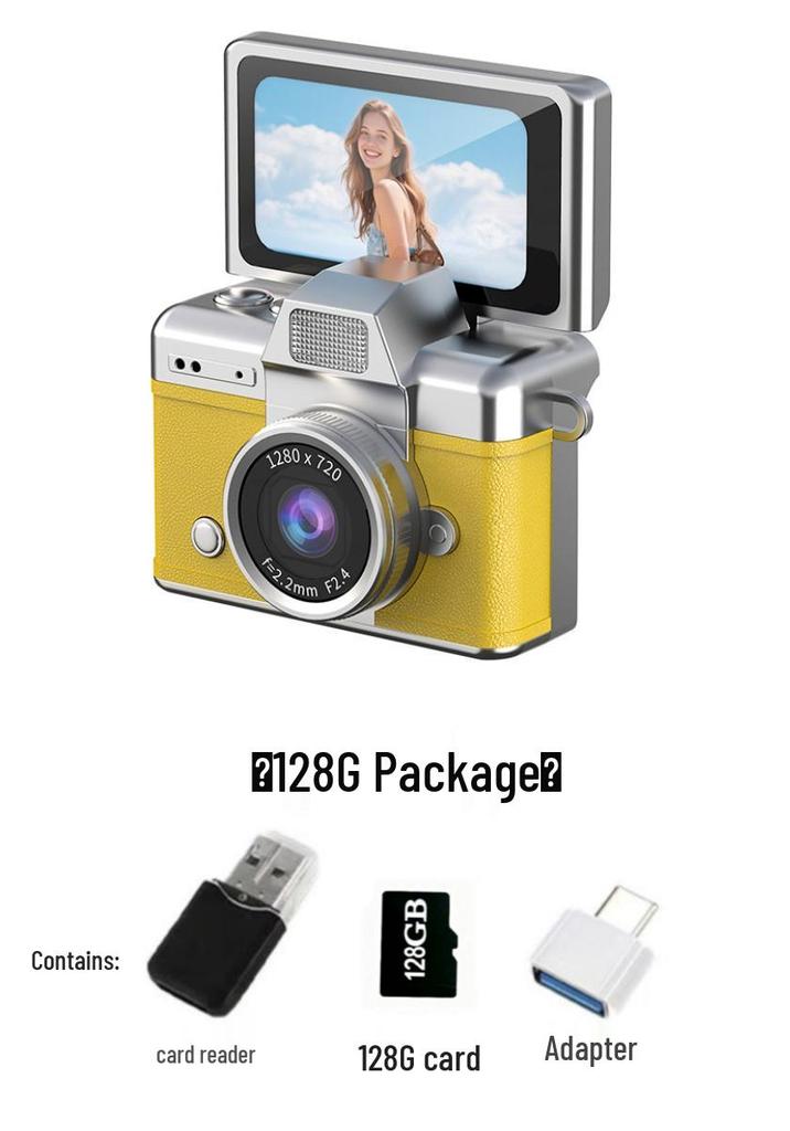 Retro Flip Screen Digital Card Camera for Students and Travelers