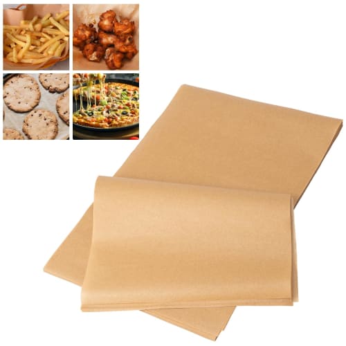 [Food-Ready] Unbleached Cooking Sheets, Oven Paper, Baking Sheets, 100-Piece Set, Reusable, Large Capacity, Disposable, for Deep Frying, Confectionery