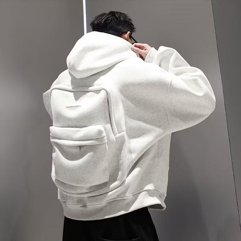 Unisex 3D Hoodie and Backpack: Hong Kong Style, Trendy Letter Print, Loose Fit, Ideal for Spring/Autumn