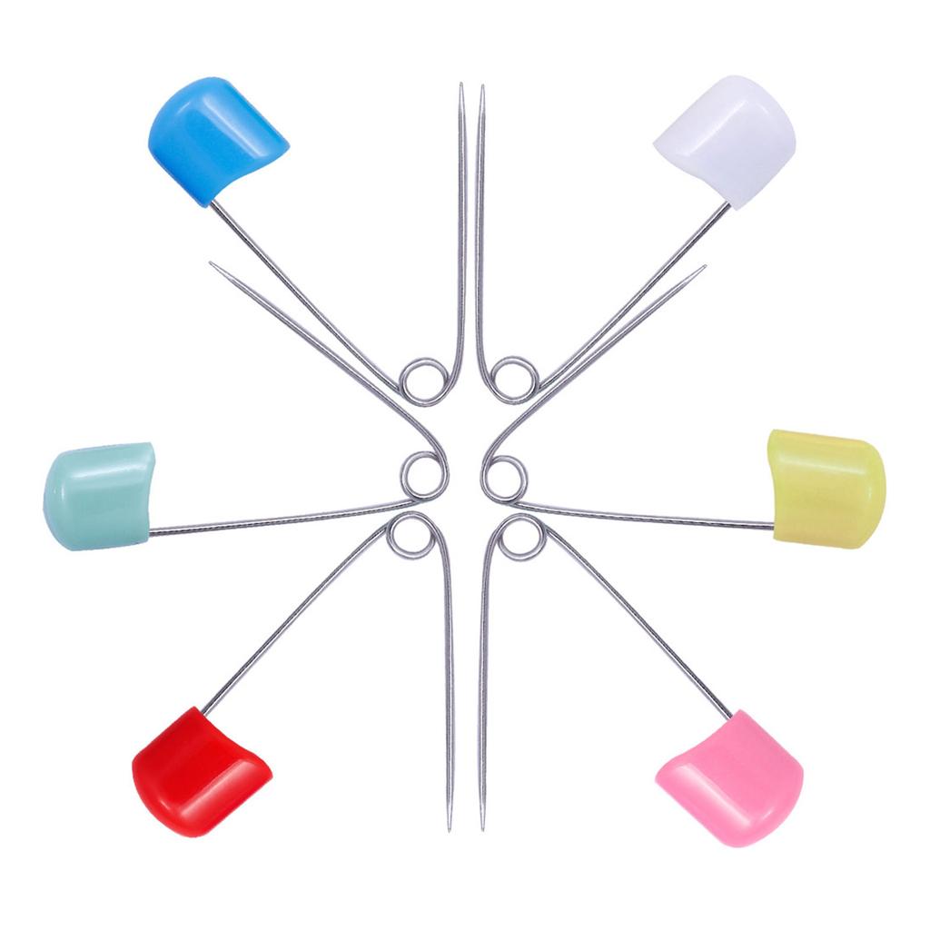 100pcs Colorful Plastic Head Safety Pin Locking Baby Cloth Diaper Nappy Pins DIY Jewelry Making for Quilting Knitting
