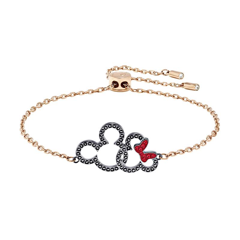 Swarovski Disney Mickey Minnie Mouse Slide Bracelet Women s Rose Gold 5435138
