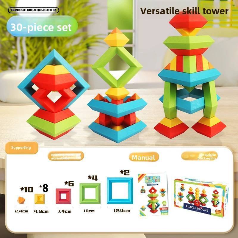 Multifunkční sada stavebnic Pyramid pro děti s DIY montáží a úložnou taškou