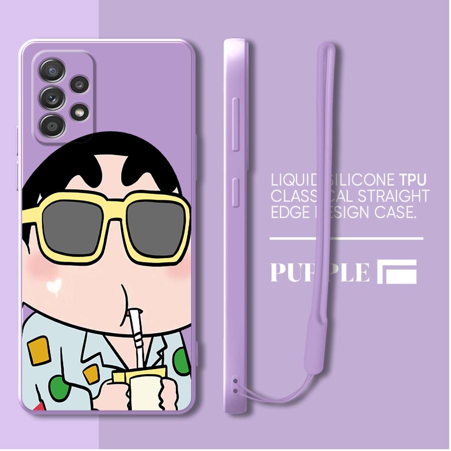 Phone Cover Case for Samsung Galaxy A50 A56 A71 A73 A05 A06 A04 A02s A53 A03 A30s A20s Cute Crayon Shin-chan