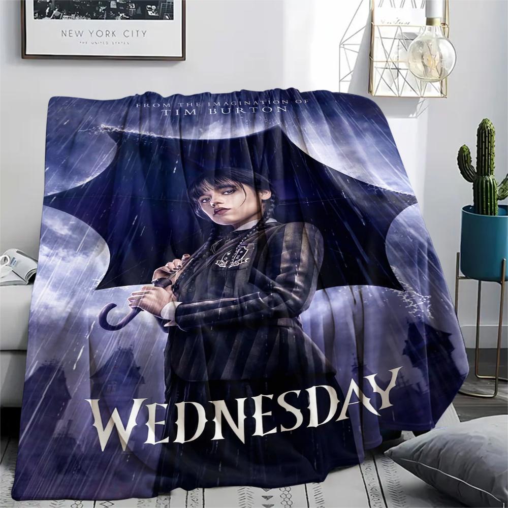 1 Stück Wednesday-Print Flanelldecke, Hohe Qualität, Bequem für alle Jahreszeiten, Heimdekoration, Wärme und Komfort, Perfekt für Weihnachtsgeschenke