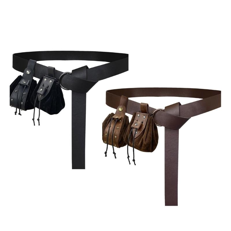 3 Pcs Medieval Belt Waist Bag Medieval Cosplay Set Belt Bag Dices Bag Halloween Renaissance Accessories for Women Man