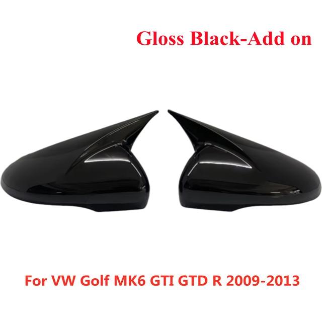 2x Carbon Look sidovingsspegelskydd för VW för Volkswagen Golf 6 MK6 GTI GTD 2009-2013 sidobackspegelkåpa