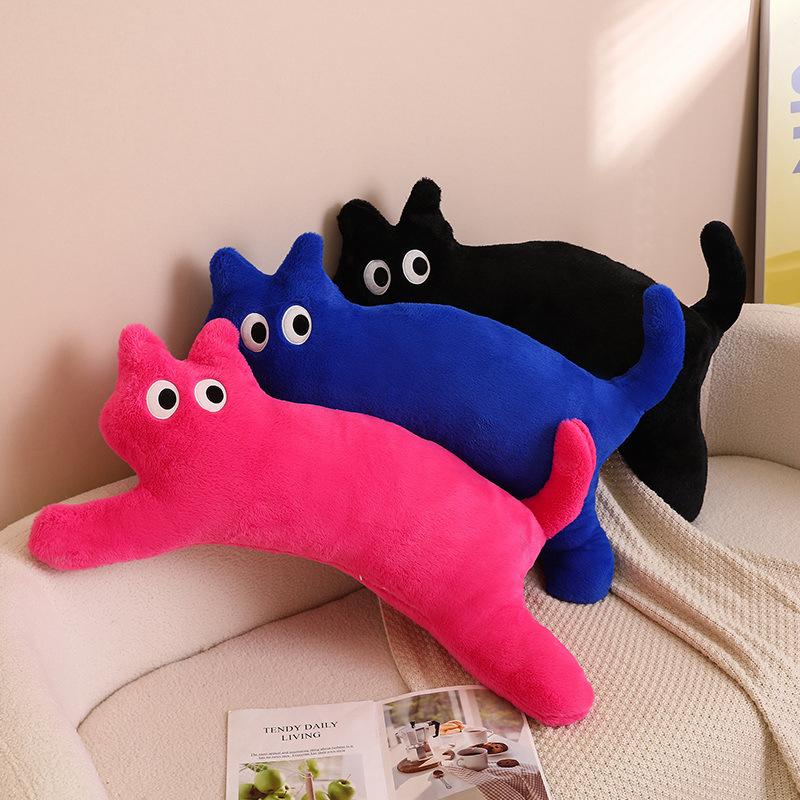 Dopamine Cat Plush Pillow Soft Stuffed Back Cat Plush Toy Long Hugging Pillow Home Sofa Bedroom Decor Adult Birthday Gift