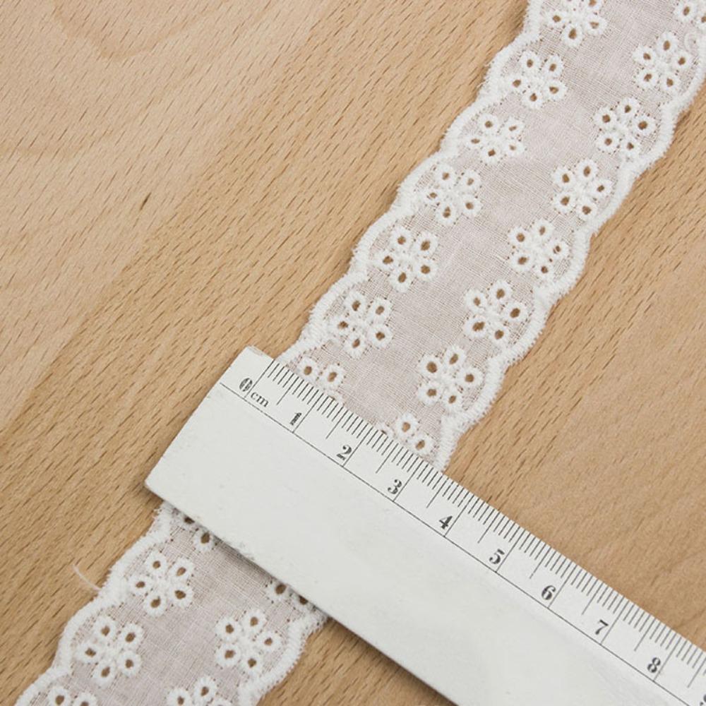 15 Yards Pure Cotton Sewing Trim Hollowed Out Flowers Multi-size Decor Ribbon Lace Trim White Lace Trim Ribbon Clothing Decor