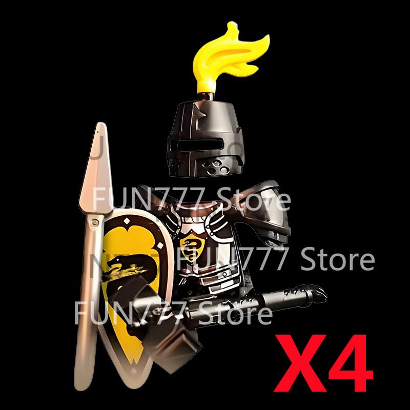 MOC Medieval Lion King Castle Knight Building Blocks Figure Accessories War Horse Cavalry Warrior Crusaders Toy Gift Bricks N029