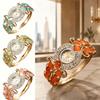 Round Dial Ladies Wristwatch Rhinestone Bracelet Bracelet Watch Vintage  Watch  Elegant Wear