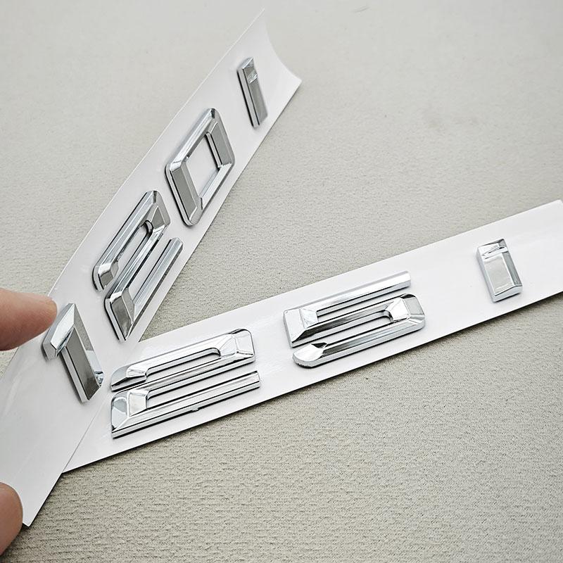 3D ABS Chrome Car Letters Logo 118i 120i 125i Rear Trunk Badge Emblem Sticker For BMW 118i 120i 125i Tail Marking Accessories CB4