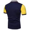 Men's Casual Patchwork Versatile Screw Neck Color Blocked Loose Short Sleeved Fashion Polo Shirt