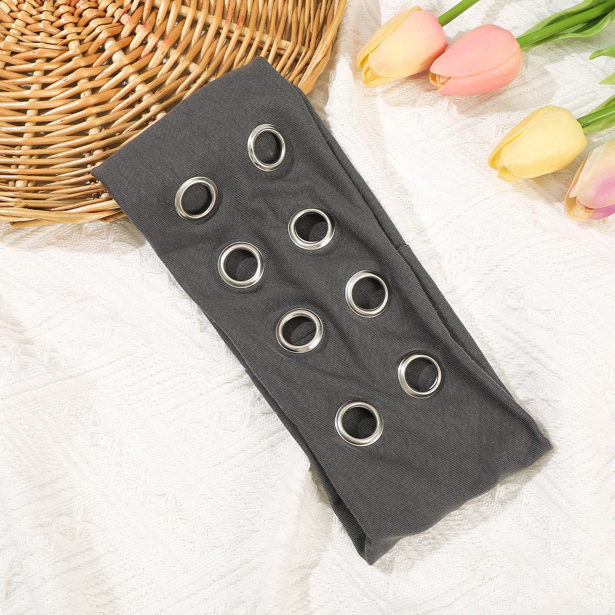 

1 шт. Модная панк-повязка на голову, в готическом стиле, мягкая, нескользящая, эластичная, ажурная, для пляжа/отпуска, эластичная спортивная повязка для йоги, универсальная для повседневной носки one-size темно серый