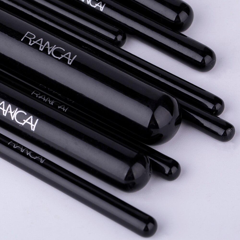 RANCAI Luksusowy zestaw 9 pędzli do makijażu, pudru, podkładu, różu, cieni do powiek, Kabuki Cosmetics Tools + skórzane etui