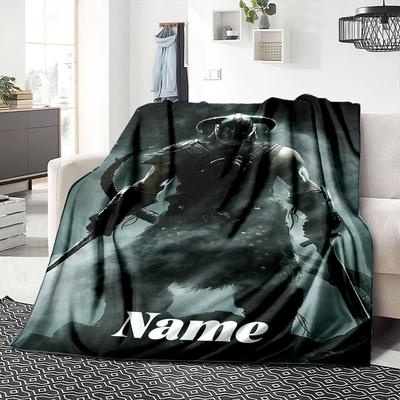 Custom Name "Dark Warrior's Legend" Blanket for Couch & Bed, Plush Cozy Fuzzy Blanket Super Soft & Warm Blankets for Fall and Winter. 0908127