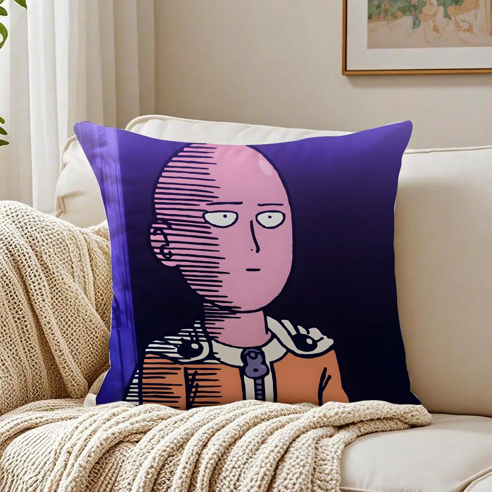 Anime Action OOne Punch MMan Cushion Cover Pillowcase Antidustmite Living Room Sofa Decor Cushion Room