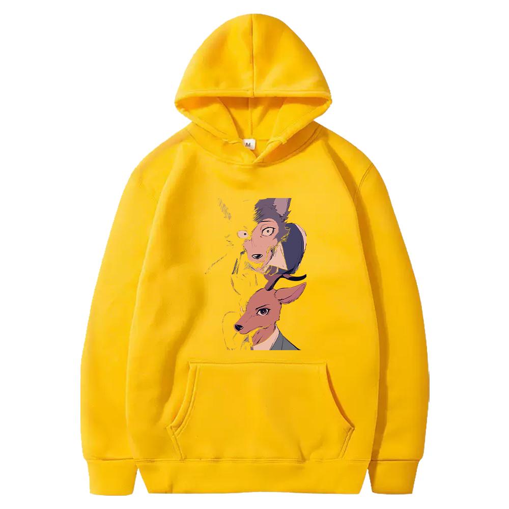 Hot Manga BEASTARS Hoodie Legoshi Rouis Graphic Print Sweatshirt Men Women Clothing Long Sleeve Hooded Harajuku Male Streetwear