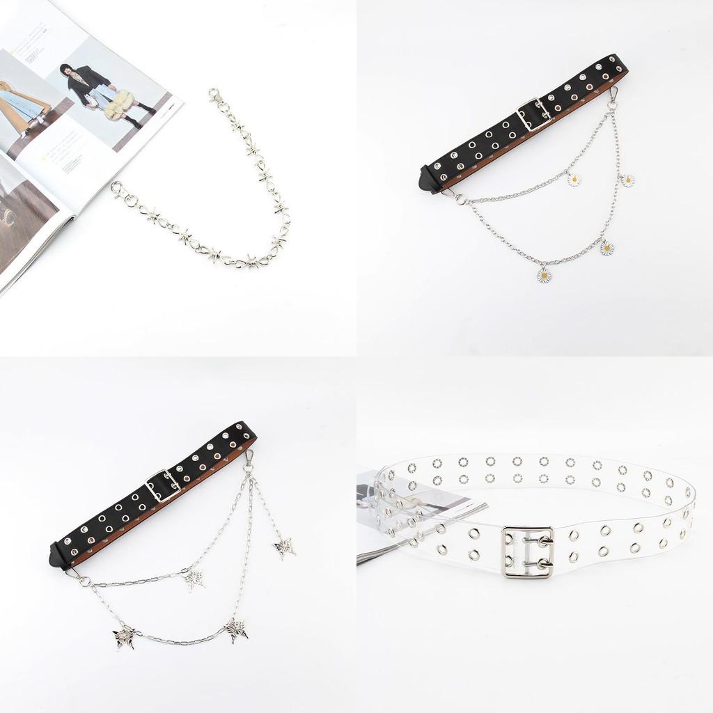 Fashion Double Breasted Design Women Waist Belt And Butterfly Metal Decor Chain For Street Fashion