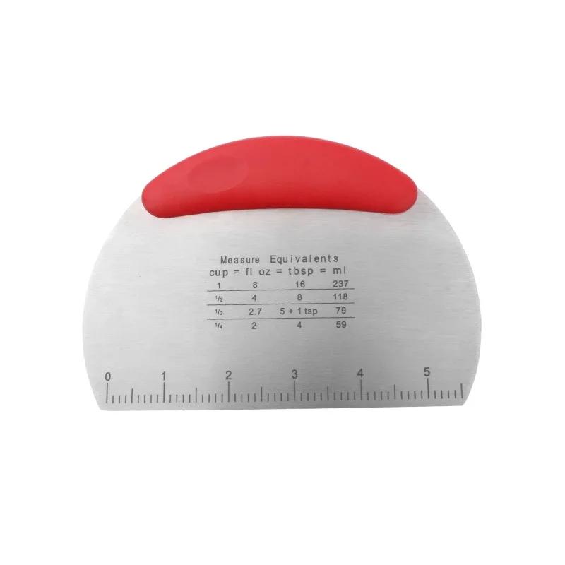 

Practical Kitchen Small Tool for Home Use Stainless Steel Semi Circular Scale Baking and Slicing Knife Butter Cake Flour Scraper