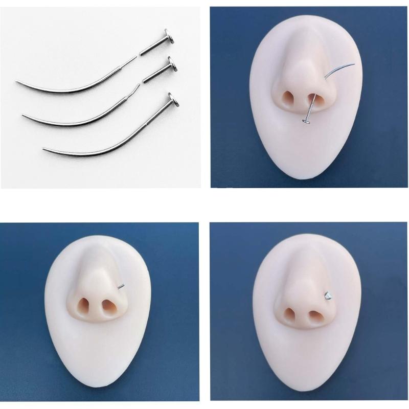 Set di Pinze Strumenti per Piercing Gioielli per il Corpo in Acciaio Inossidabile per Anelli per Orecchio Naso Labbra con Perni a Vite e Senza Filettatura