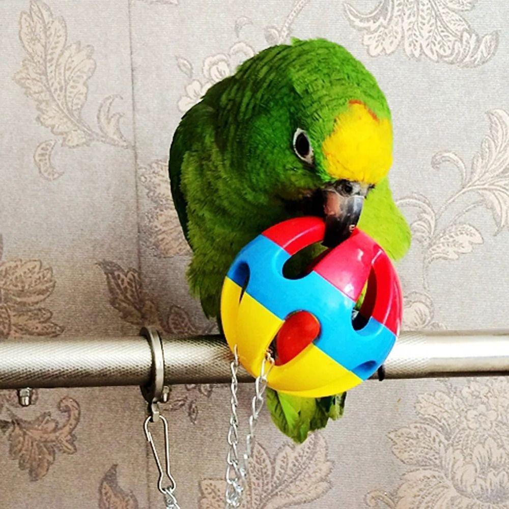 Colorful Parrot Ball Toys Plastic Bird Cage Hanging Toys  Cockatiel Brinquedos