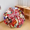 1PC Coca-cola Christmas Delivery Automatic Umbrella - Suitable Travel Outdoor Portable Umbrella Birthday Gift Daily Essentials