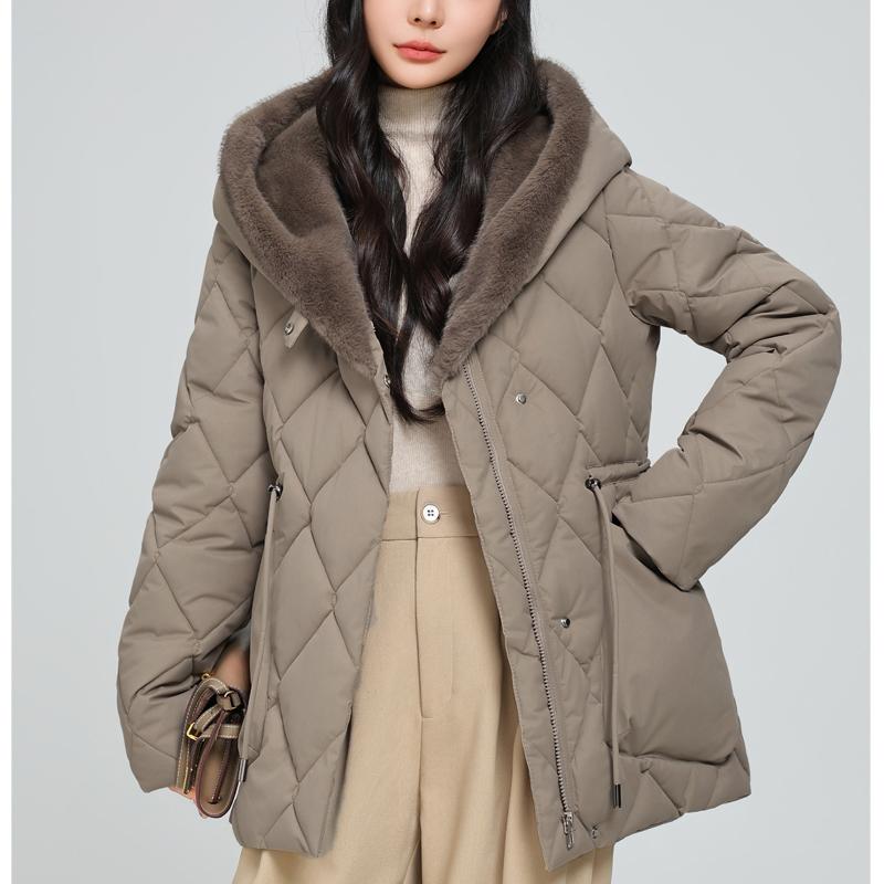 Mode Damen Wintermäntel Kapuzen Elegant Dick Warm Winterparkas Damenjacke