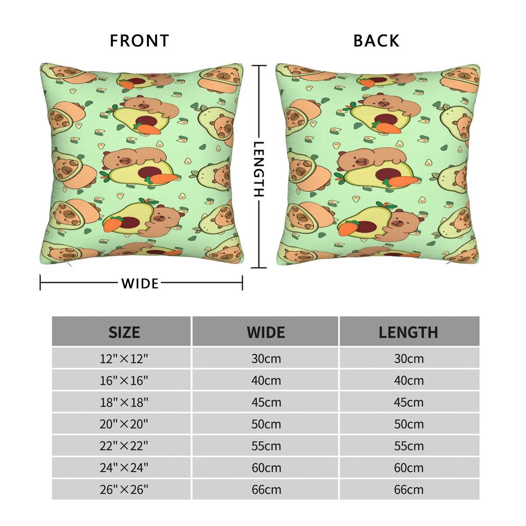 Kawaii Capybara   Pillow Cover  Fashion Pillow Case For Living Room Sofa Comfy Pillowcases Gift