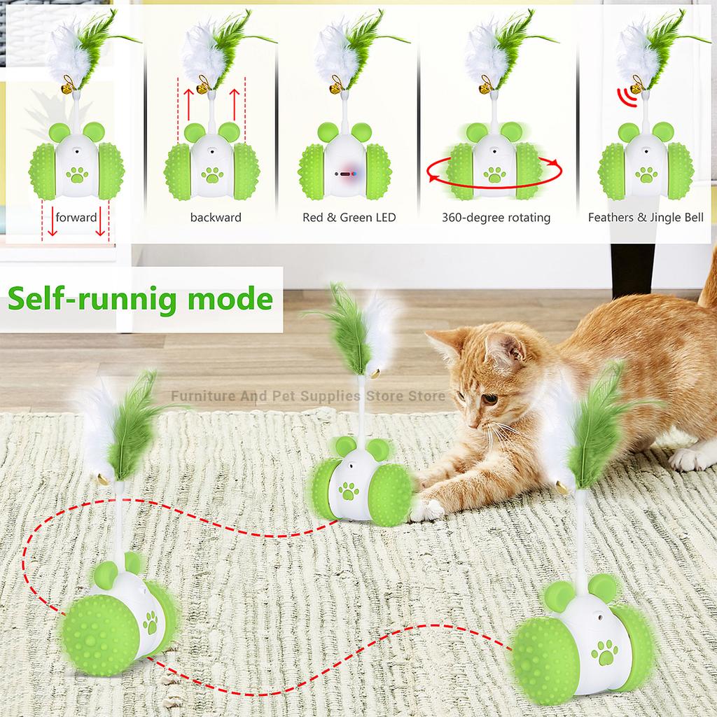Intelligent Cat Toy 2 Mode Automatic Movement and Red Dot Ray Toy Car Cat Dog Interactive Game Cat Training Pet Supplies