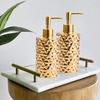 Gold Bathroom Countertop Soap Dispensers,Luxury 12 oz Refillable Soap Dispenser Bathroom,Brushed Gold Ceramic Hand Lotion Dispenser Soap Dispenser