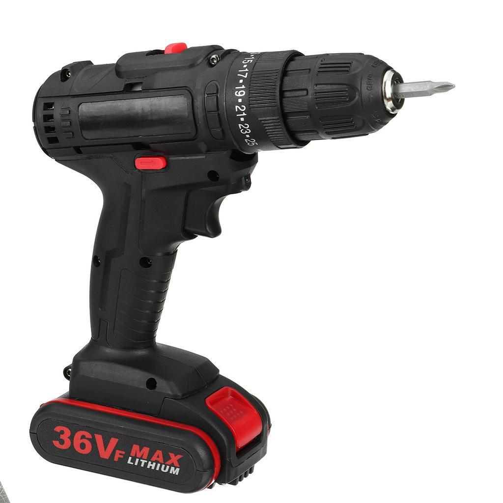 Electric Screwdriver Drill 25+3 Cordless Drill Torque With 2Pcs Battery Electric Hammer Impact Drill Power Tool 36V