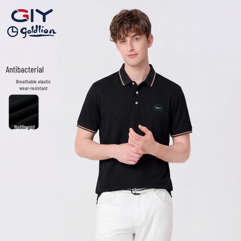 

Goldlion GY Men s Summer Breathable Short Sleeve Polo Shirt M