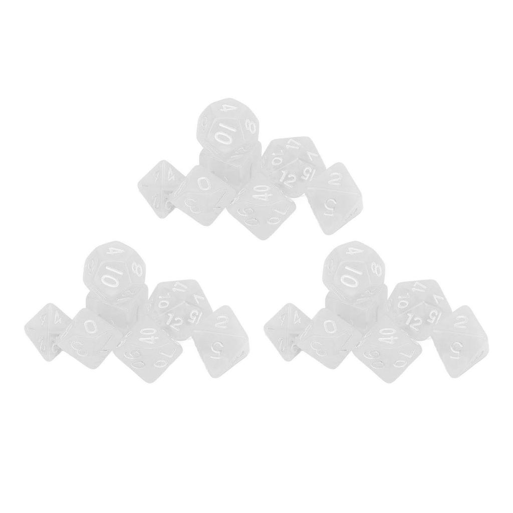 21Pcs Number Dice Plastic Waterproof Portable Funny Table Game Polyhedral Dice for Board Games Educational School
