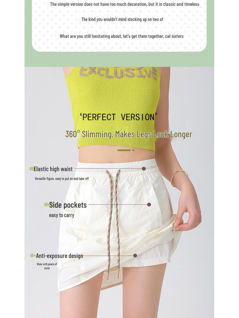 Breathable Women's Summer Sport Skirt-Shorts with Loose Yoga Safety Lining
