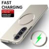 Luxury Plating Matte Metal Magnetic Phone Case For Samsung Galaxy Z Fold 7 Fold8 5 4 3 Fold6 for Magsafe Slim PC Bumper Cover