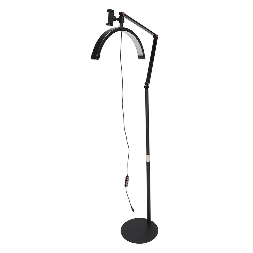 16 Zoll 20 W LED-Kosmetik-Stehleuchte, halbmondförmig, 3000 K bis 6000 K, Winkel einstellbar, Wimpernverlängerungslampe