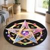 1 Piece Pink Fivepointed Star Round Rug Suitable For Living Room Bedroom And Kitchen Home Decoration Room Decoration Gift For Friends And Family