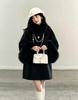 French Heiress Woolen Coat: Women's Autumn/Winter Fur Collar Loose Fit with Real Fox Fur