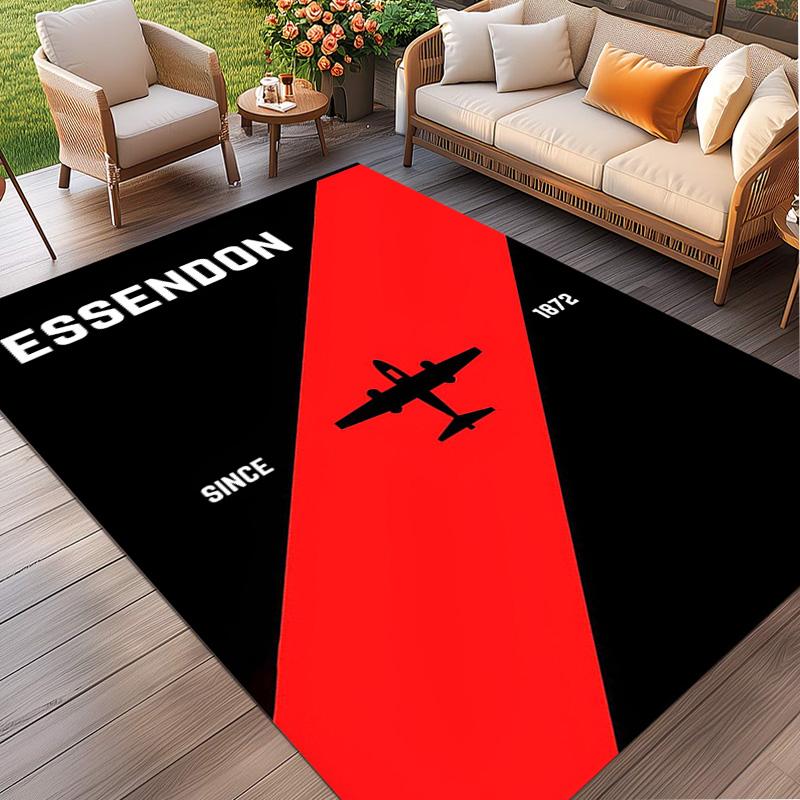 Essendon Football Print Rug, Washable Floor Carpet, For Entryway Dorm Laundry Room Office Study, Home Decor Birthday Christmas Gift