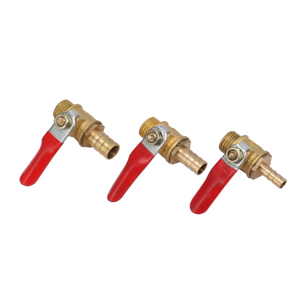 Brass 1/4" Male Thread Ball Valve To 6mm 8mm 10mm Barbed Pipe Interface Connector Joint Adapter Copper Pipe Fittings